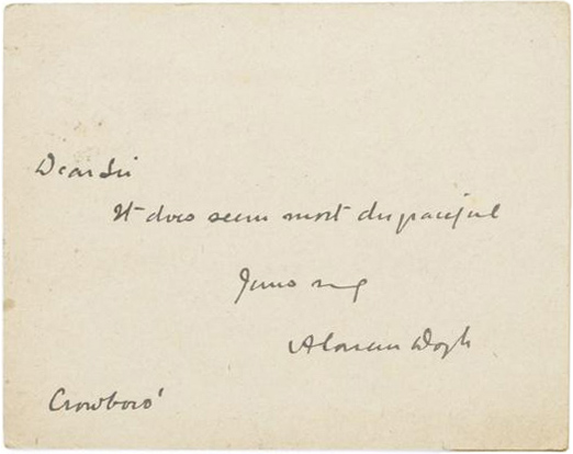 Letter to F. W. Bennett (1918)