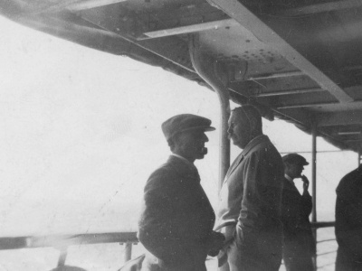 Arthur Conan Doyle aboard the S.S. Naldera.