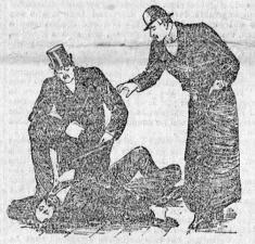 Holmes and Watson examining Enoch Drebber's corpse (25 october 1890)
