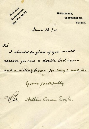 Letter about a reservation (12 june 1911)