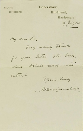 Letter to Mr. Stapleton (9 july 1905)