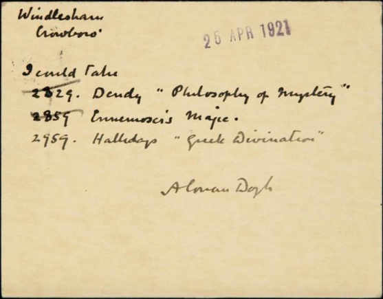 Postcard to James Thin (23 april 1921)