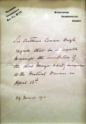 Letter to Lord Mayor and Lady Mayoress (29 march 1910)