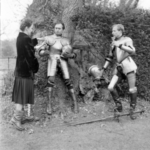 Adrian in armour with Douglas Ash served by Anna (march 1948).