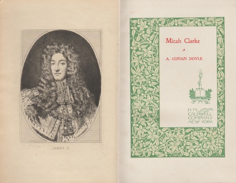 Micah Clarke frontispiece (1895-1896, Escutcheon)