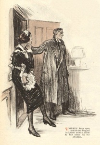 Holmes flung open the door and dragged in a gaunt woman, whom he had seized by the shoulder.
