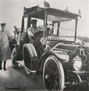 Arthur Conan Doyle driving his car (Car No. 52, with numberplate AP2771) during The Prince Henry Tour (july 1911)