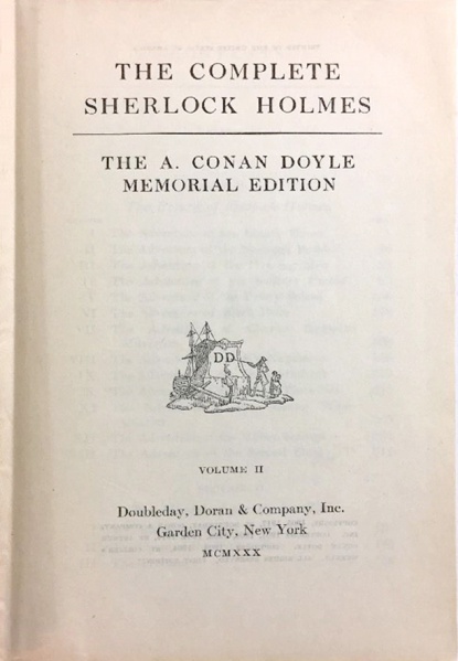 File:Doubleday-doran-1930-09-the-complete-sherlock-holmes-memorial-edition-vol2-titlepage.jpg