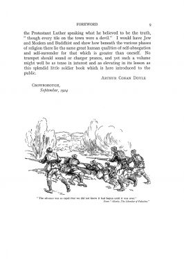 p. 9 "The advance was so rapid that we did not know it had begun until it was over." From "Allenby, The Liberator of Palestine."