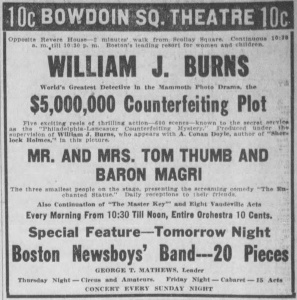 Ad in The Boston Daily Globe (16 february 1915)