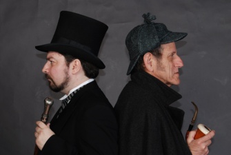 Professor Moriarty (Shawn Havranek) and Sherlock Holmes (Arnold Richie)
