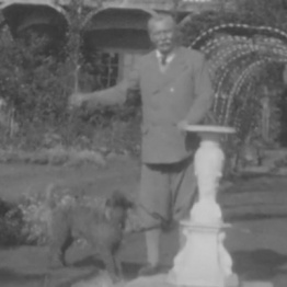 Arthur Conan Doyle with dog