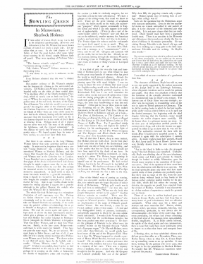 In Memoriam: Sherlock Holmes (2 august 1930, The Saturday Review of Literature >)
