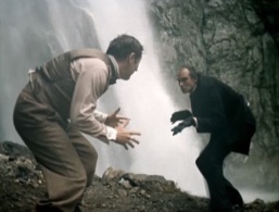 Fight between Holmes and Moriarty at Reichenbach Falls