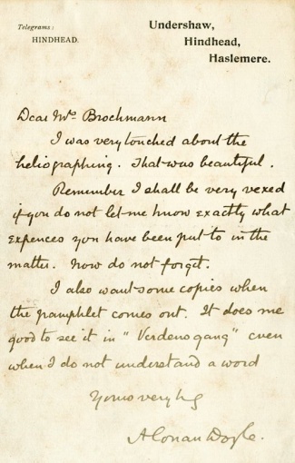 Letter to Mrs Brochmann about heliographing (undated)