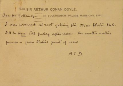 Notecard to Mr Gollancz (30 march 1927)