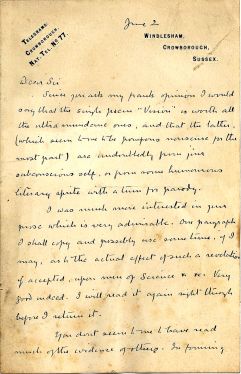 Letter about spiritualism (2 june)
