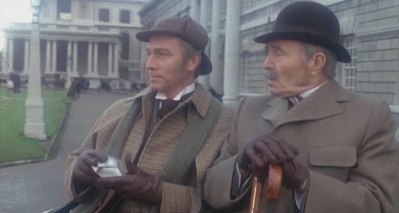 Sherlock Holmes (Christopher Plummer) & Dr. Watson (James Mason)