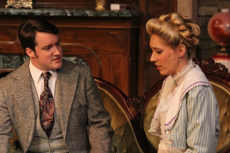 Sir Henry Baskerville (Alex Vaux) and Miss Stapleton (Jessica Knotts)