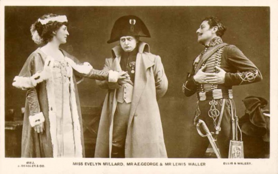 Comtesse de Roquelaure (Evelyn Millard), Napoleon (A. E. George) and Brigadier Gerard (Lewis Waller)