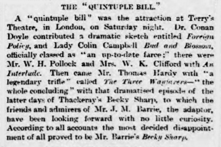 Review in the Yorkshire Evening Post (5 june 1893, p. 2) The "Quintuple Bill"