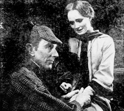 Sherlock Holmes (John Wood) and Alice Faulkner (Mel Martin)