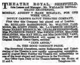 Ad in Sheffield Evening Telegraph (1 august 1893, p. 1)