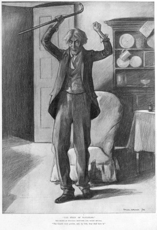 Henry Irving as Corporal Gregory Brewster (Illustration by Baillol Salmon, 1900).