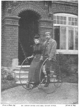 Louisa with Arthur on their tandem tricycle (august 1892).