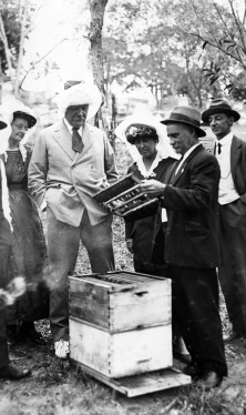 Arthur Conan Doyle visits H. L. Jones bee farm in Australia.