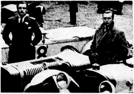 Adrian and Denis at race car (november 1932).
