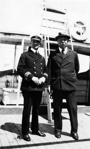 Arthur Conan Doyle with captain Lewellin, R.N.R. of the S.S. Naldera.